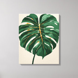 Modern Minimalist Monstera Leaf Botanical Wall Art