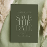 Modern Minimalist Moss Green Chic Wedding Save The Date<br><div class="desc">Modern Minimalist Moss Green Chic Wedding Save the Date</div>