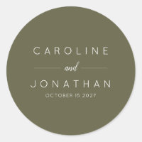 Modern Minimalist Moss Green Custom Wedding