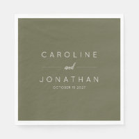 Modern Minimalist Moss Green Custom Wedding