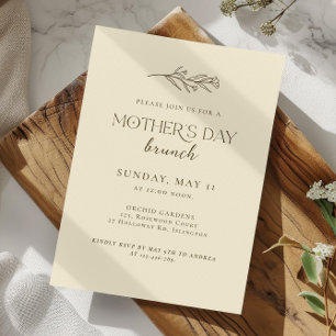 Modern Minimalist Mothers Day Brunch Invitation