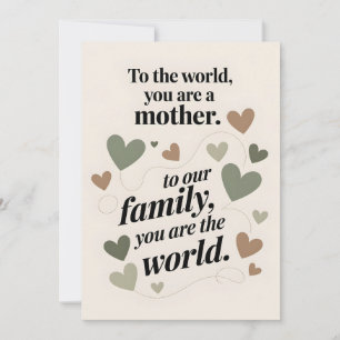 Modern Minimalist Mother's Day quote design Holiday Card