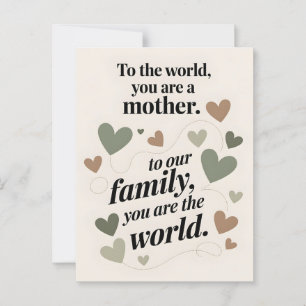 Modern Minimalist Mother's Day quote design Postcard