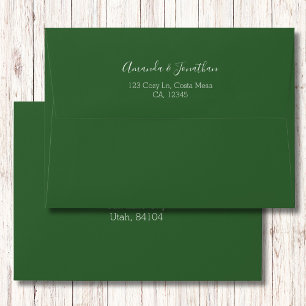 Modern Minimalist Mughal Green Pre-addressed Envelope