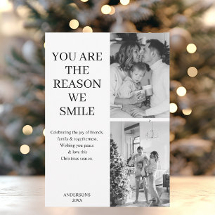 "Modern Minimalist Multi-Photo Christmas  Holiday Card