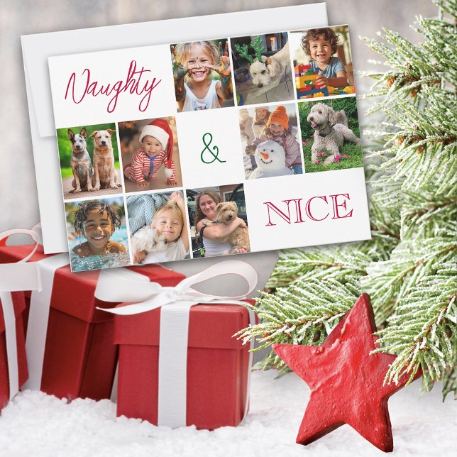 Modern Minimalist Multi Photo Collage Christmas Holiday Card (Creator Uploaded)
