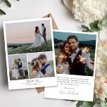 Modern Minimalist Multi Photo Wedding Thank You Card<br><div class="desc">Share your favourite photos from your wedding day with friends and family with this modern, minimalist multi-photo thank you card. It's easy to edit and includes a thank you message that you can keep or change to your own words. All products are created by Zazzle and shipped to your door...</div>