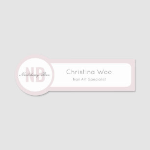 Modern Minimalist Nail Salon Custom Employee  Name Tag