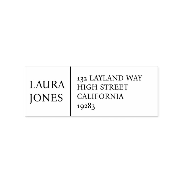Modern Minimalist Name & Address Self-inking Stamp (Stamped)