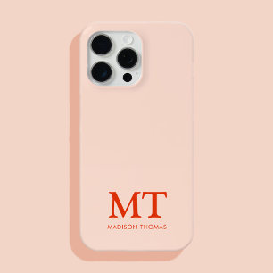 Modern Minimalist Name Initial Monogram iPhone 15 Pro Max Case