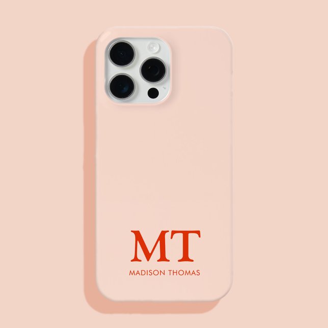 Modern Minimalist Name Initial Monogram Case-Mate iPhone Case (Creator Uploaded)
