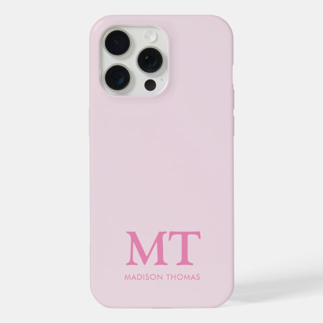 Modern Minimalist Name Initial Monogram iPhone Case (Back)
