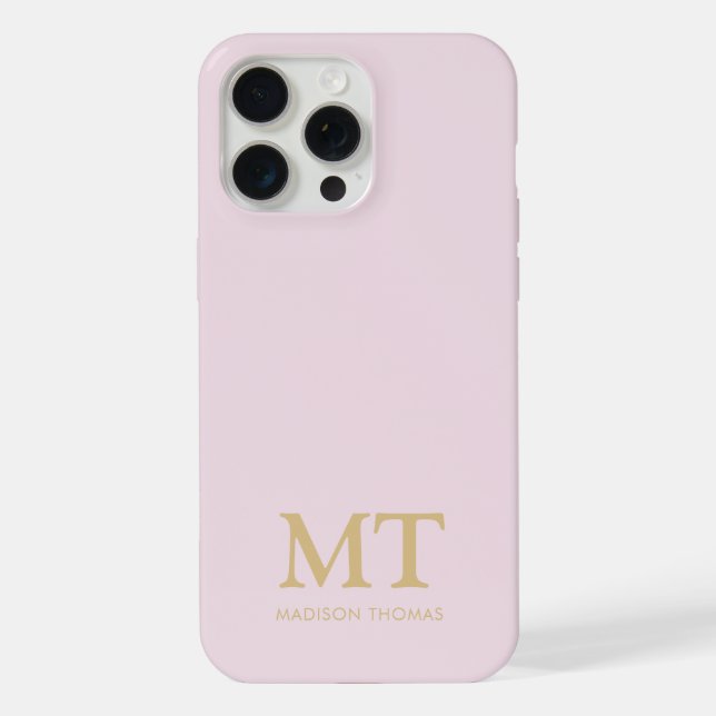 Modern Minimalist Name Initial Monogram iPhone Case (Back)