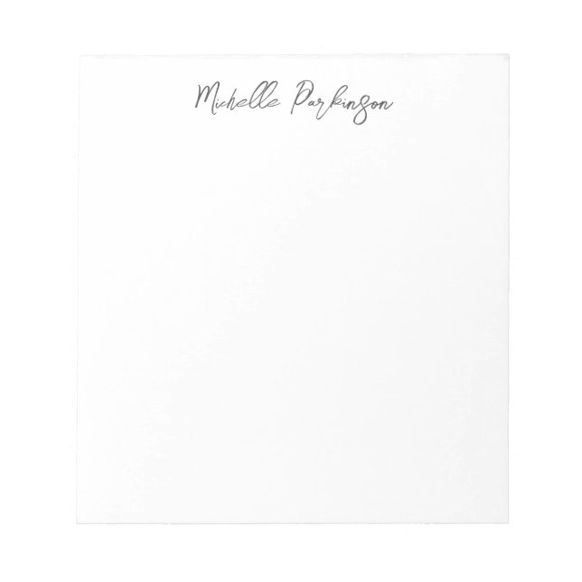 Modern Minimalist Name Personalized Calligraphy Notepad (Front)