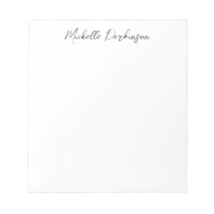 Modern Minimalist Name Personalized Calligraphy Notepad