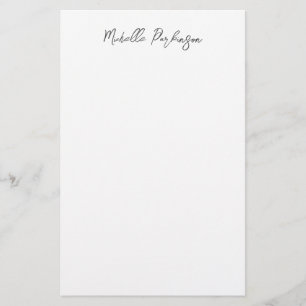 Modern Minimalist Name Personalized Calligraphy Stationery