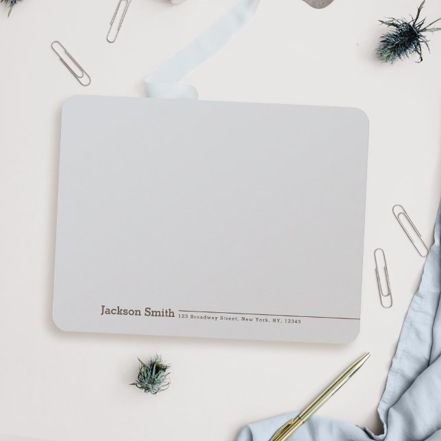 Modern Minimalist Name Personalized Stationery Card (Modern Minimalist Name Personalized Stationery Note Card)