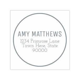 Modern Minimalist Name Return Address Stamp