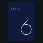 Modern Minimalist Navy and White Table Number Tabl<br><div class="desc">This Modern Minimalist Table Number is perfect for wedding table numbers or any table number party needs! Fully customizable!</div>