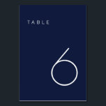 Modern Minimalist Navy and White Table Number Tabl<br><div class="desc">This Modern Minimalist Table Number is perfect for wedding table numbers or any table number party needs! Fully customizable!</div>