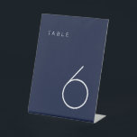 Modern Minimalist Navy and White Table Number Tabl Pedestal Sign<br><div class="desc">This Modern Minimalist Table Number is perfect for wedding table numbers or any table number party needs. Fully customizable! **PLEASE NOTE: To order,  simply adjust your table number and add each number to your cart separately. Then check out once you are finished.</div>