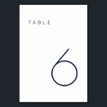 Modern Minimalist Navy Blue and White Table Number<br><div class="desc">This Modern Minimalist Table Number is perfect for wedding table numbers or any table number party needs! Fully customizable! **PLEASE NOTE: To order,  simply adjust your table number and add each number to your cart separately. Then check out once you are finished.</div>