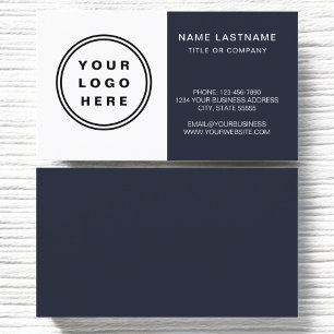 Modern Minimalist Navy Blue Business Card