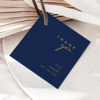Modern Minimalist Navy Blue | Gold Thank You