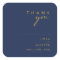 Modern Minimalist Navy Blue Gold Thank You Wedding