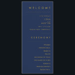 Modern Minimalist Navy Blue | Gold Wedding Program<br><div class="desc">This modern minimalist navy blue | gold wedding program is perfect for your classy boho wedding. Its simple, unique abstract design accompanied by a contemporary minimal script and a dark navy blue colour palette gives this product a feel of elegant formal luxury while staying simplistic, chic bohemian. Keep it as...</div>