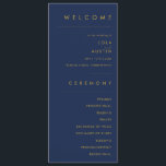 Modern Minimalist Navy Blue | Gold Wedding Program<br><div class="desc">This modern minimalist navy blue | gold wedding program is perfect for your classy boho wedding. Its simple, unique abstract design accompanied by a contemporary minimal script and a dark navy blue colour palette gives this product a feel of elegant formal luxury while staying simplistic, chic bohemian. Keep it as...</div>