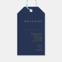 Modern Minimalist Navy Blue | Gold Wedding Welcome