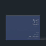 Modern Minimalist Navy Blue Silver Font Horizontal Save The Date<br><div class="desc">This modern minimalist navy blue silver font horizontal save the date is perfect for your classy boho wedding. Its simple, unique abstract design accompanied by a contemporary minimal script and a dark navy blue colour palette gives this product a feel of elegant formal luxury while staying simplistic, chic bohemian. Keep...</div>