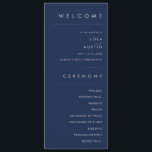Modern Minimalist Navy Blue | Silver Wedding Program<br><div class="desc">This modern minimalist navy blue | silver wedding program is perfect for your classy boho wedding. Its simple, unique abstract design accompanied by a contemporary minimal script and a dark navy blue colour palette gives this product a feel of elegant formal luxury while staying simplistic, chic bohemian. Keep it as...</div>