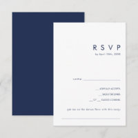 Modern Minimalist Navy Blue Song Request RSVP Card