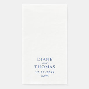 Modern Minimalist Navy Custom Wedding Monogram Napkin