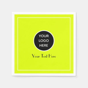 Modern Minimalist Neon Yellow Business logo  Napkin