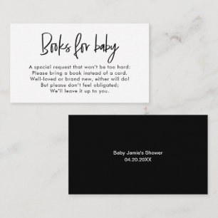 Modern Minimalist Neutral Baby Shower Book Request Enclosure Card
