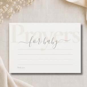 Modern Minimalist Neutral Baby Shower Prayers Card
