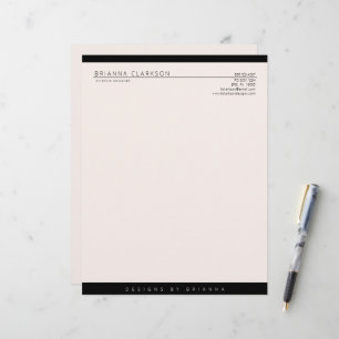 Modern Minimalist Neutral Colour with Black Letterhead