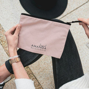 Modern minimalist Neutral Maid of Honour Accessory Pouch