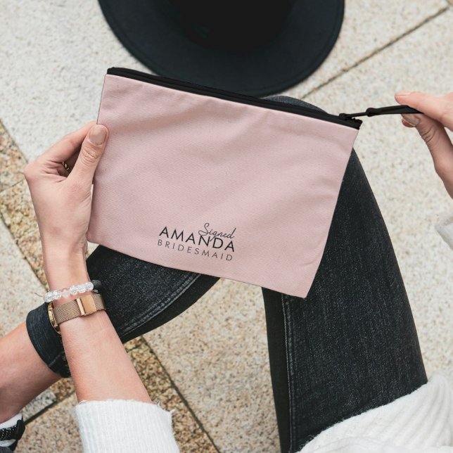 Modern minimalist Neutral Maid of Honour Accessory Pouch (Creator Uploaded)