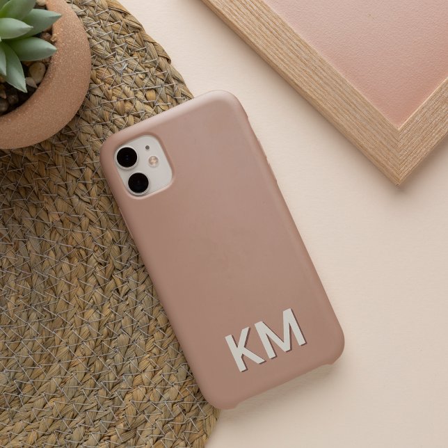 Modern Minimalist Neutral Monogram iPhone Case (Creator Uploaded)