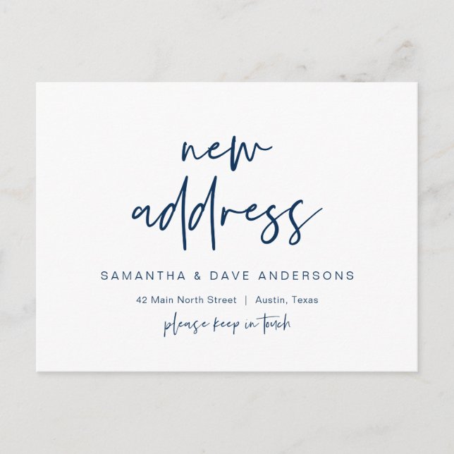 Modern minimalist, New Home Address Announcement Postcard (Front)
