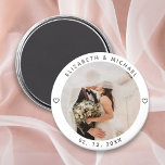 Modern Minimalist Newly Weds Photo Wedding Favor Magnet<br><div class="desc">Modern Minimalist Newly Weds Photo Wedding Favor magnet</div>