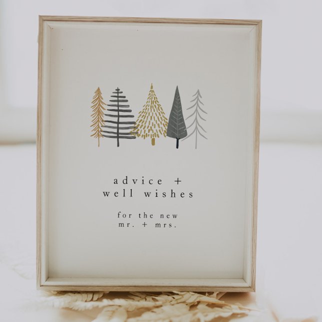modern minimalist newlywed advice well wishes sign (Creator Uploaded)