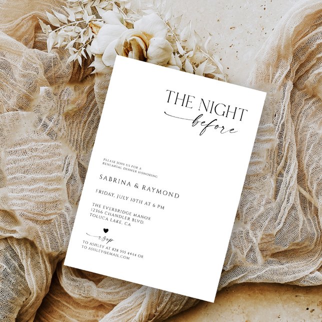 Modern Minimalist Night Before Rehearsal Dinner Invitation (Creator Uploaded)