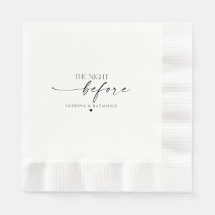 Modern Minimalist Night Before Rehearsal Dinner Napkin