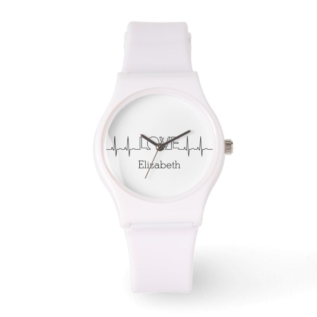 Modern Minimalist Nurse Personalized Name Watch (Front)