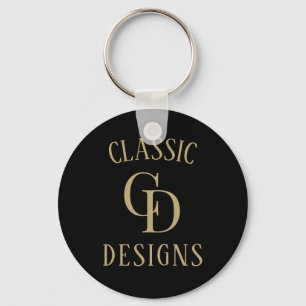 Modern Minimalist Office Gifts Company Logo Keychain